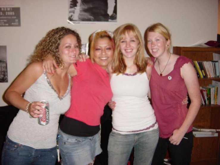 two women with blonde hair and two young women