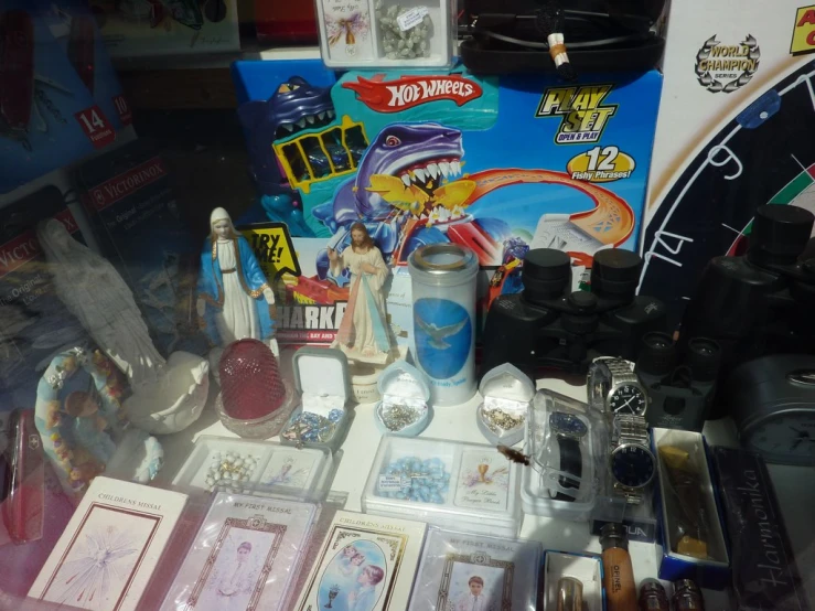 a bunch of items that are on a table