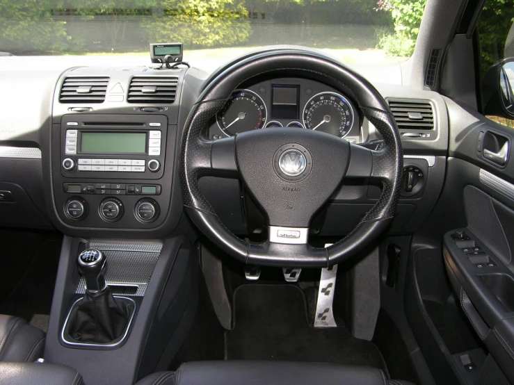 a view of the inside of a car