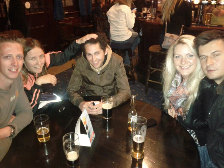 a group of people sitting at a bar