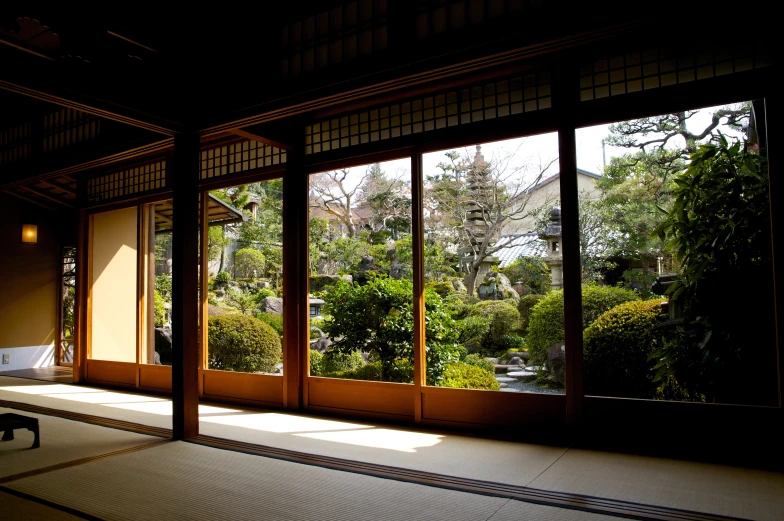 a large window in a small room