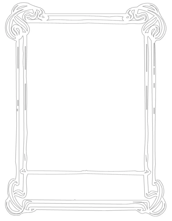 a black and white po frame with an ornate design