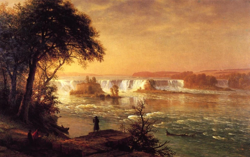 a painting of the niagara falls in the fall