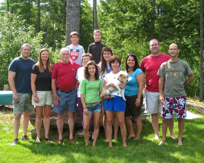 a large family posing together for a picture