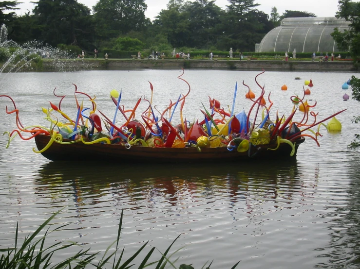 a boat that is floating in the water