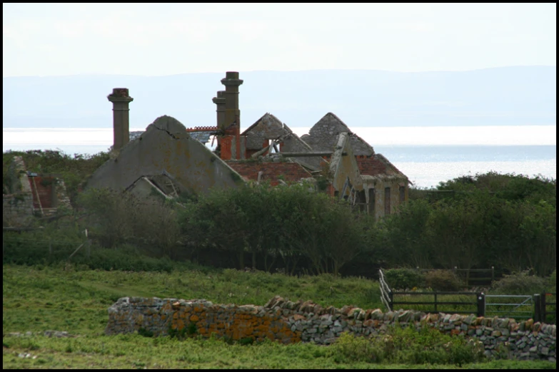 the farm has been built to look like it is made of stone