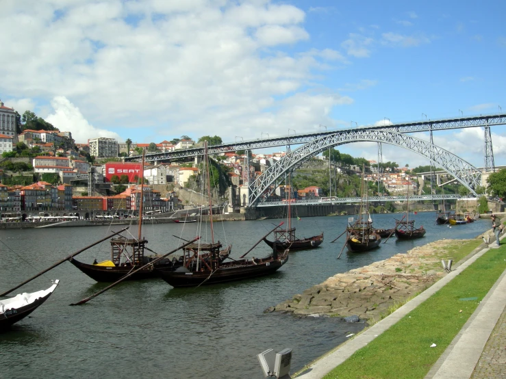 a river with a number of boats in it