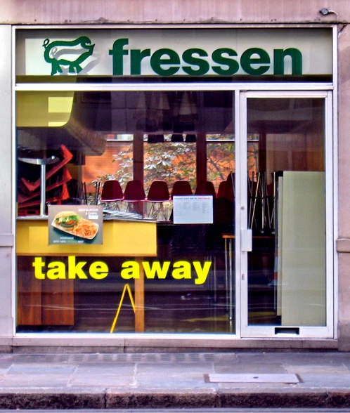 an image of a take away shop sign