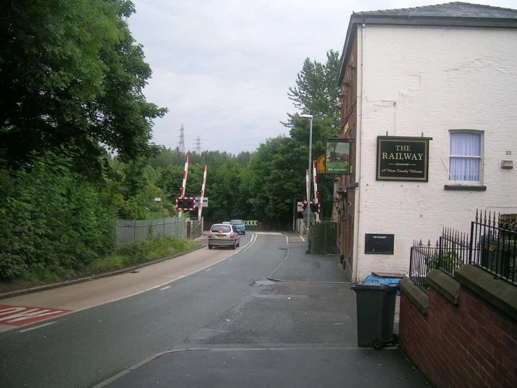 a town street has been quiet as traffic is left