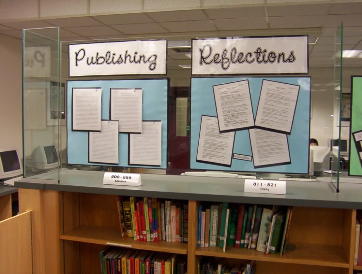 two posters show different ways to promote books on them