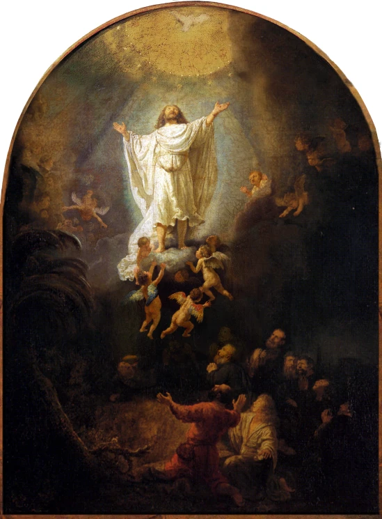 a religious image depicting the  in a painting