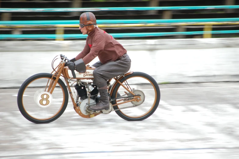 a man on a bicycle is doing a trick