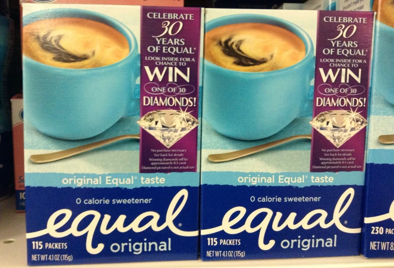 4 equal equal cups of coffee on the shelf