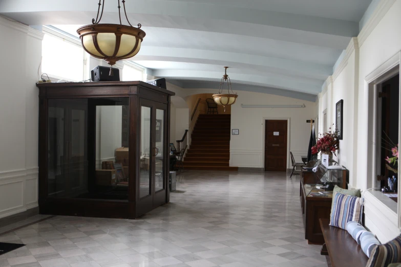 an empty foyer leading to the second floor