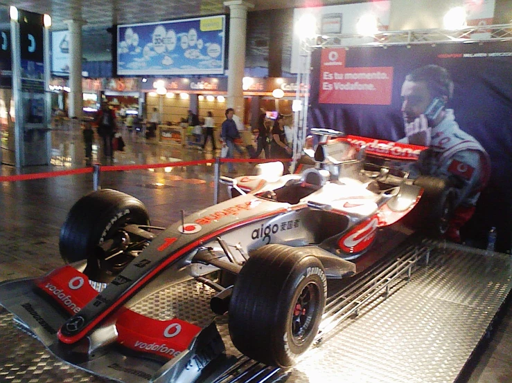 the formula race car displayed at a museum