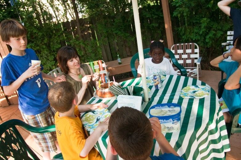 some s are sitting around a table together