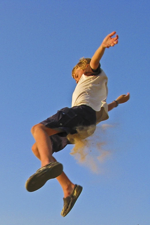skateboarder in the air doing tricks on his board