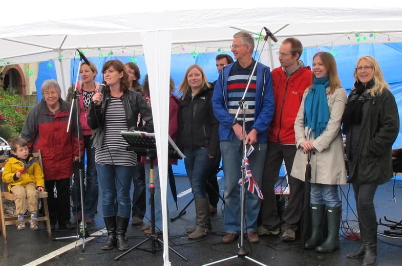 a group of people who are standing together