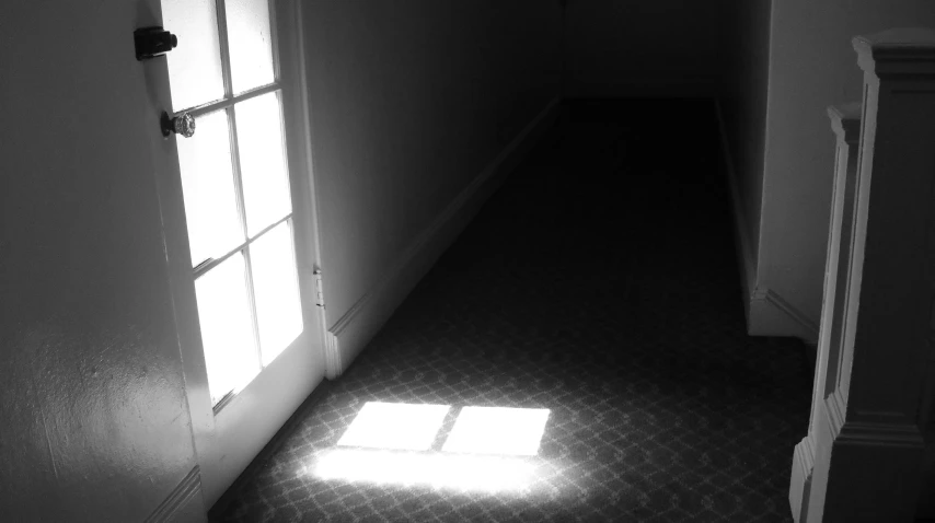 the door leading to the empty hallway of a house