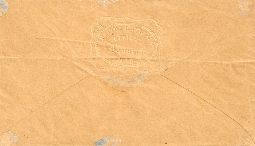 a paper envelope with the emblem of a postal office