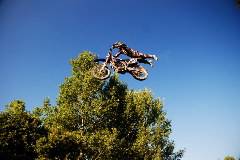 a person jumping with a dirt bike in the air