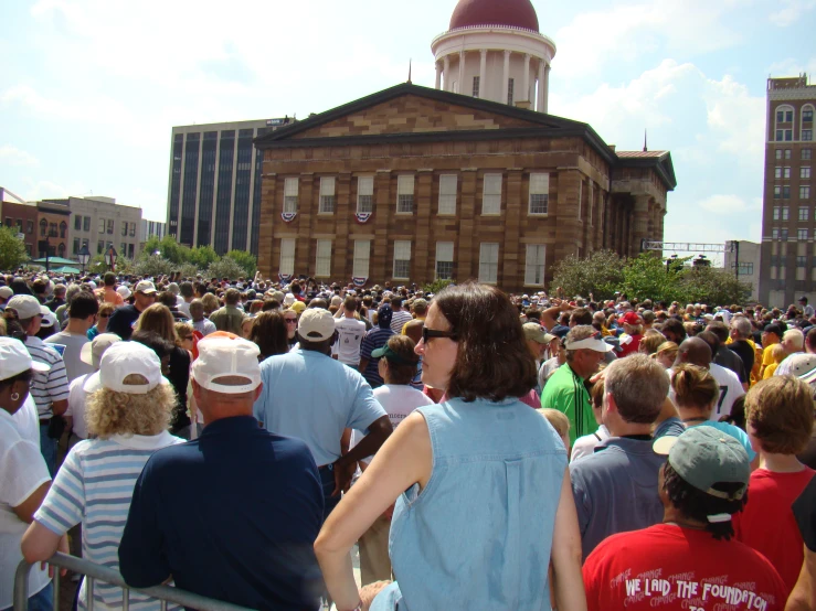 a lot of people on a city street