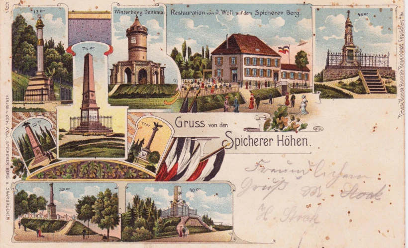 an old postcard with a lot of different pictures