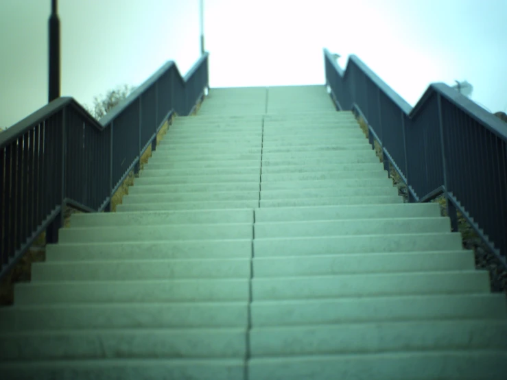 the stairs are covered in grey cement