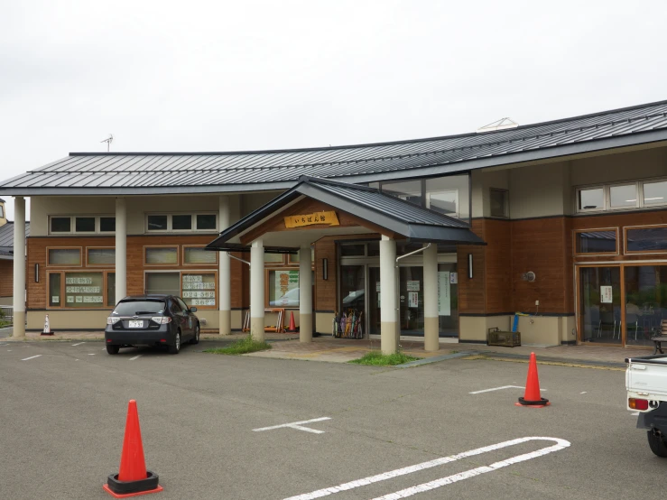 the building has been constructed in order to look like it is on a rural road