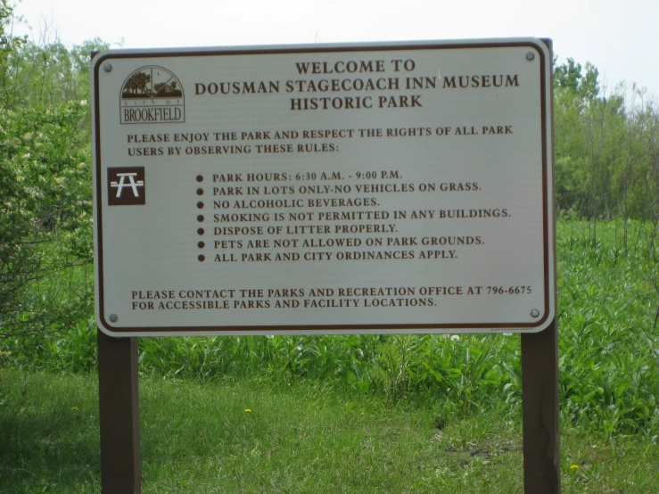 an information sign showing the location of museum park