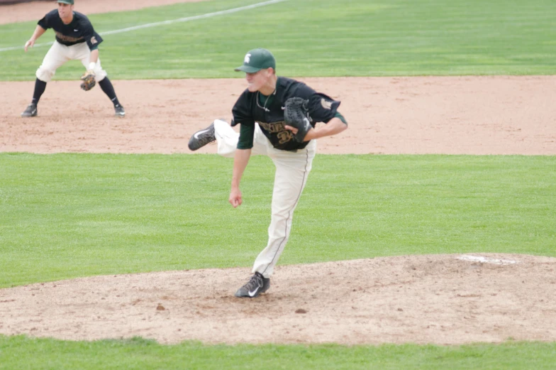 a pitcher about to throw the ball