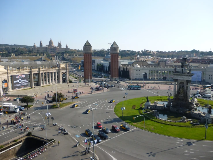 an aerial view of the city center and surrounding buildings