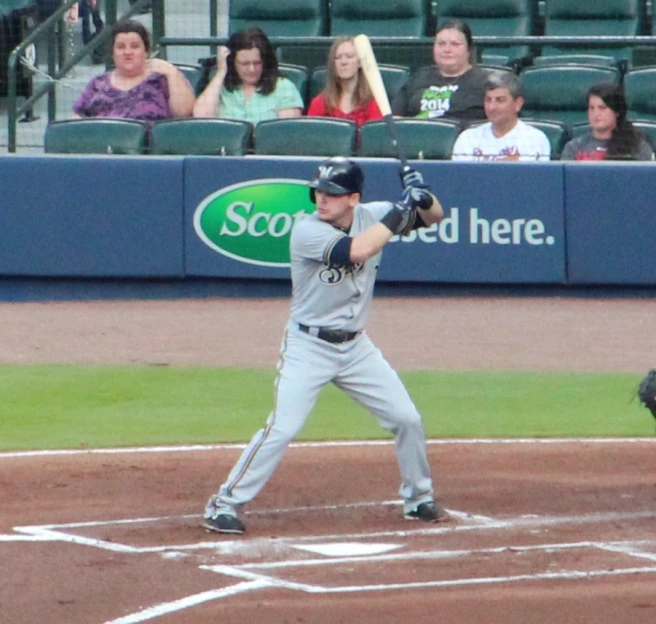 a baseball player on home plate waiting for the pitch to be taken