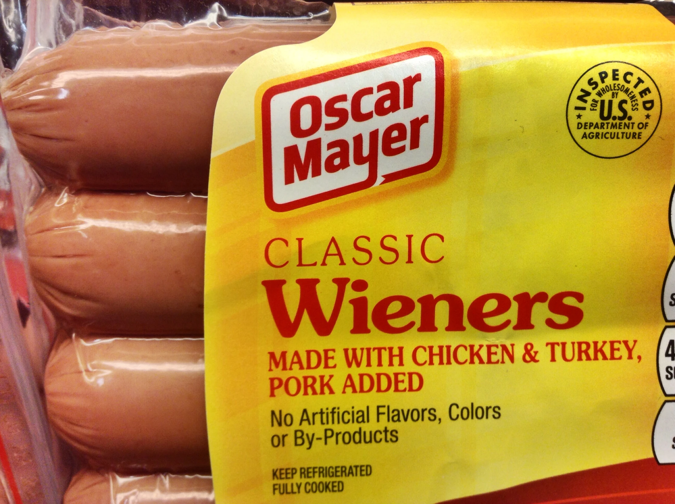 a close up of a package of some type of wieners