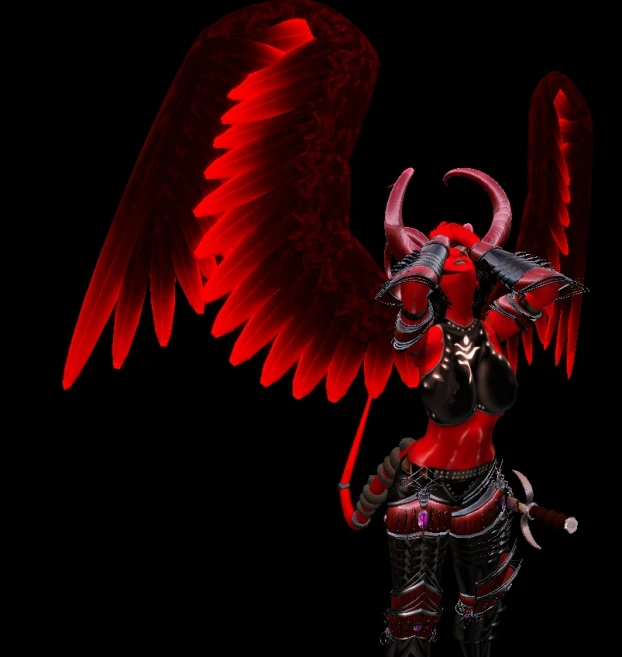 an image of a demon with big red wings