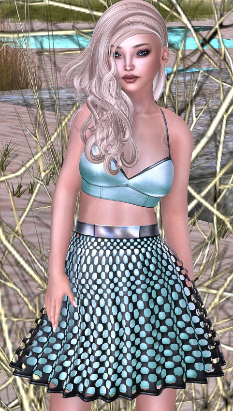 a digital image of a woman in her swimsuit