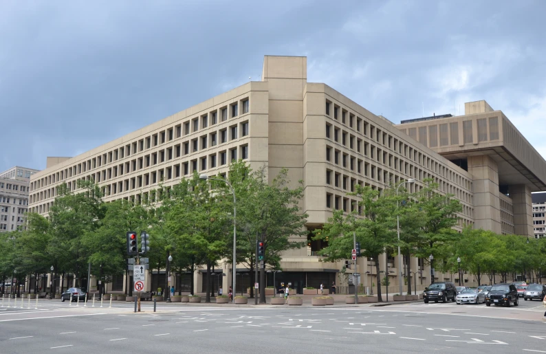 a building is on the corner of an intersection