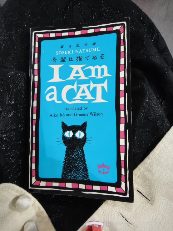 a book with an image of a black cat