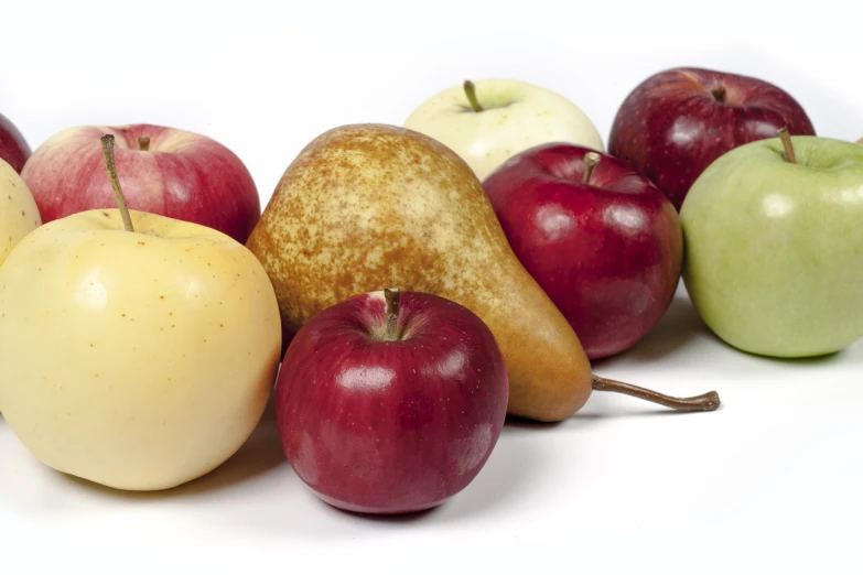 different types of apples placed next to each other