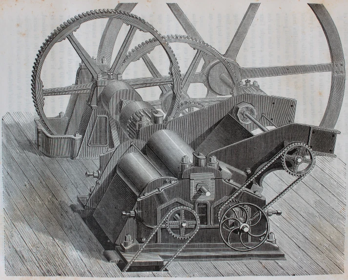 an illustration of a machine made from several different types of machinery