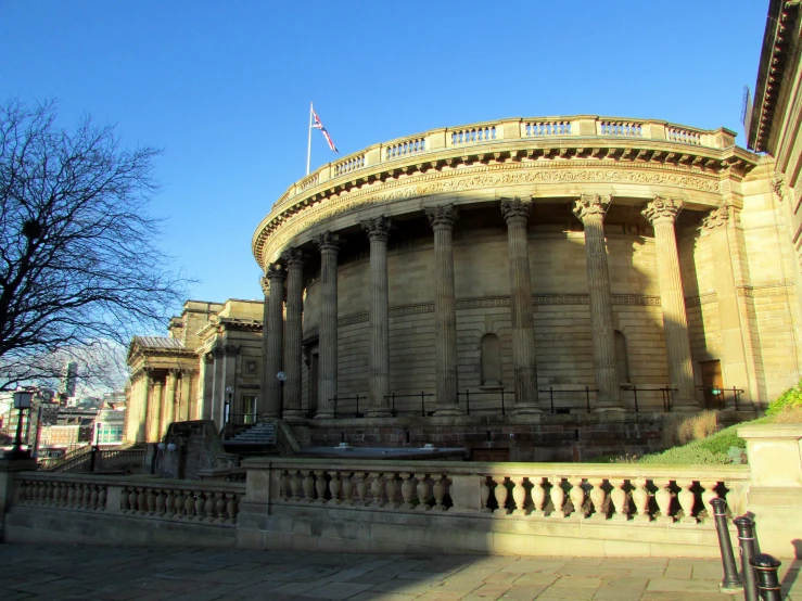 a very large structure with some columns on top