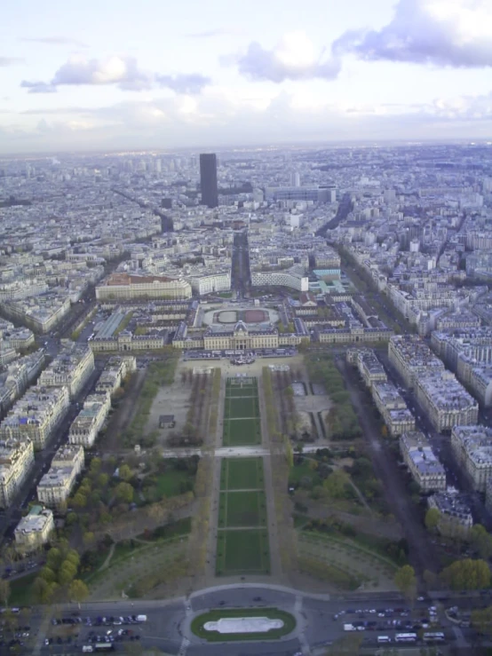 an aerial view of paris from the eiffel tower