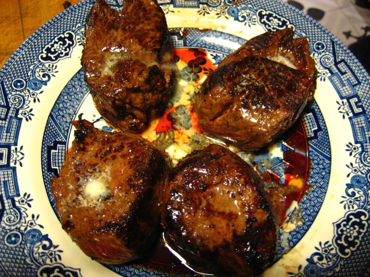 a plate of food sitting on a table