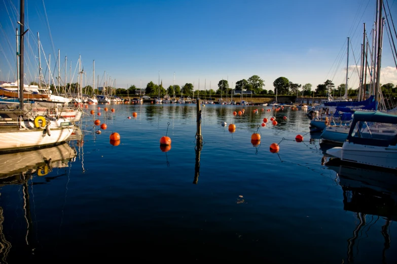 a view of the water with some boats on it