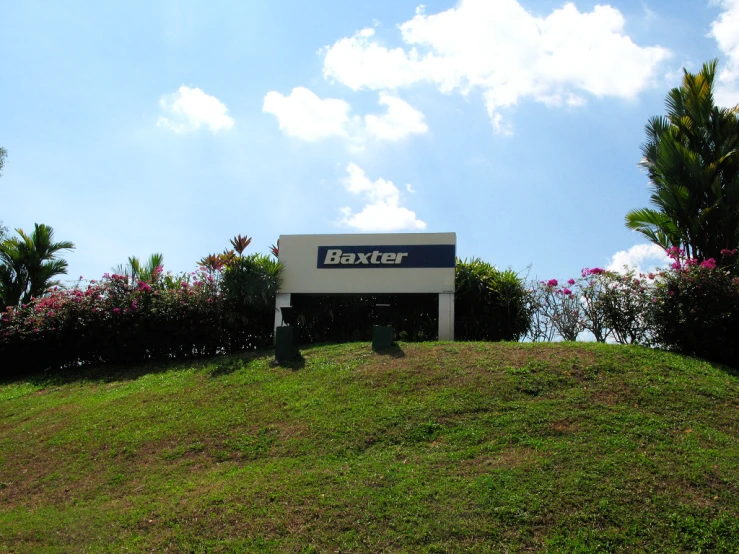 a sign on a hill that says baxter