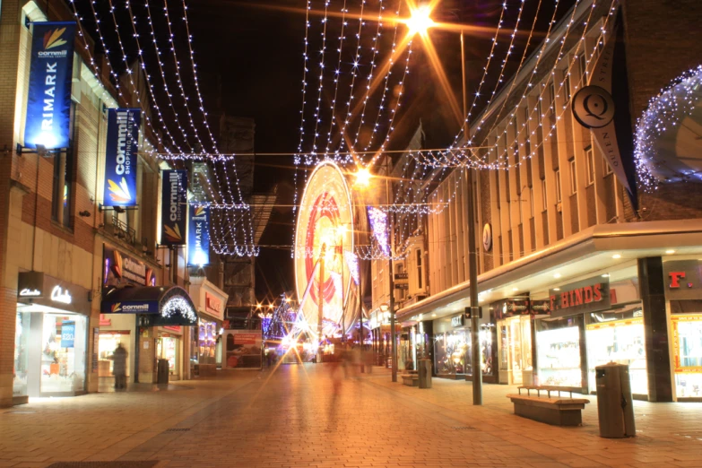 an image of city street during the night