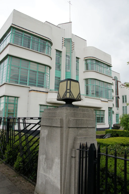 a light on the corner of a building