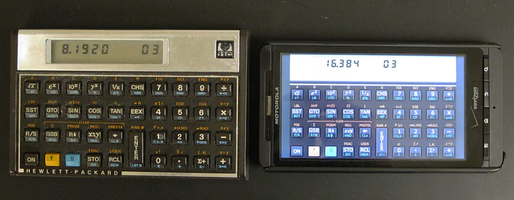 a calculator and a handheld electronic device