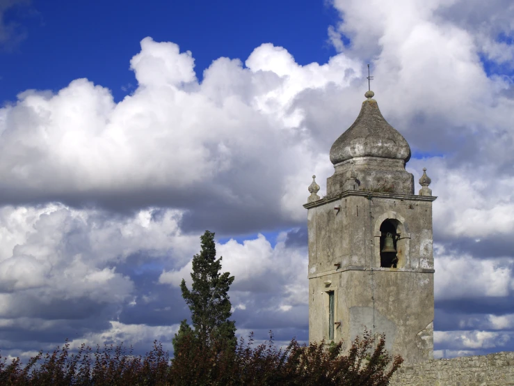 an old building with a bell tower