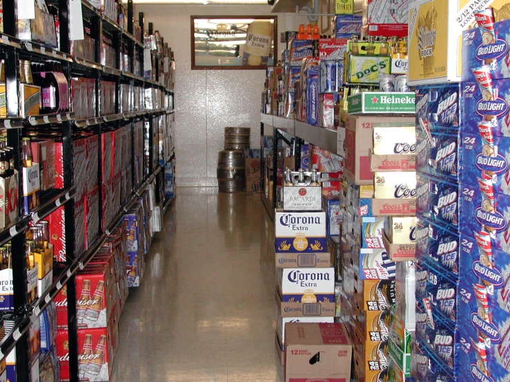 aisle of a store filled with soft drinks